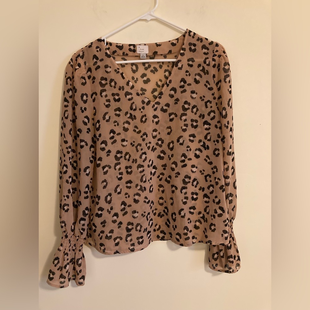 a new day Animal Print V-Neck Blouse